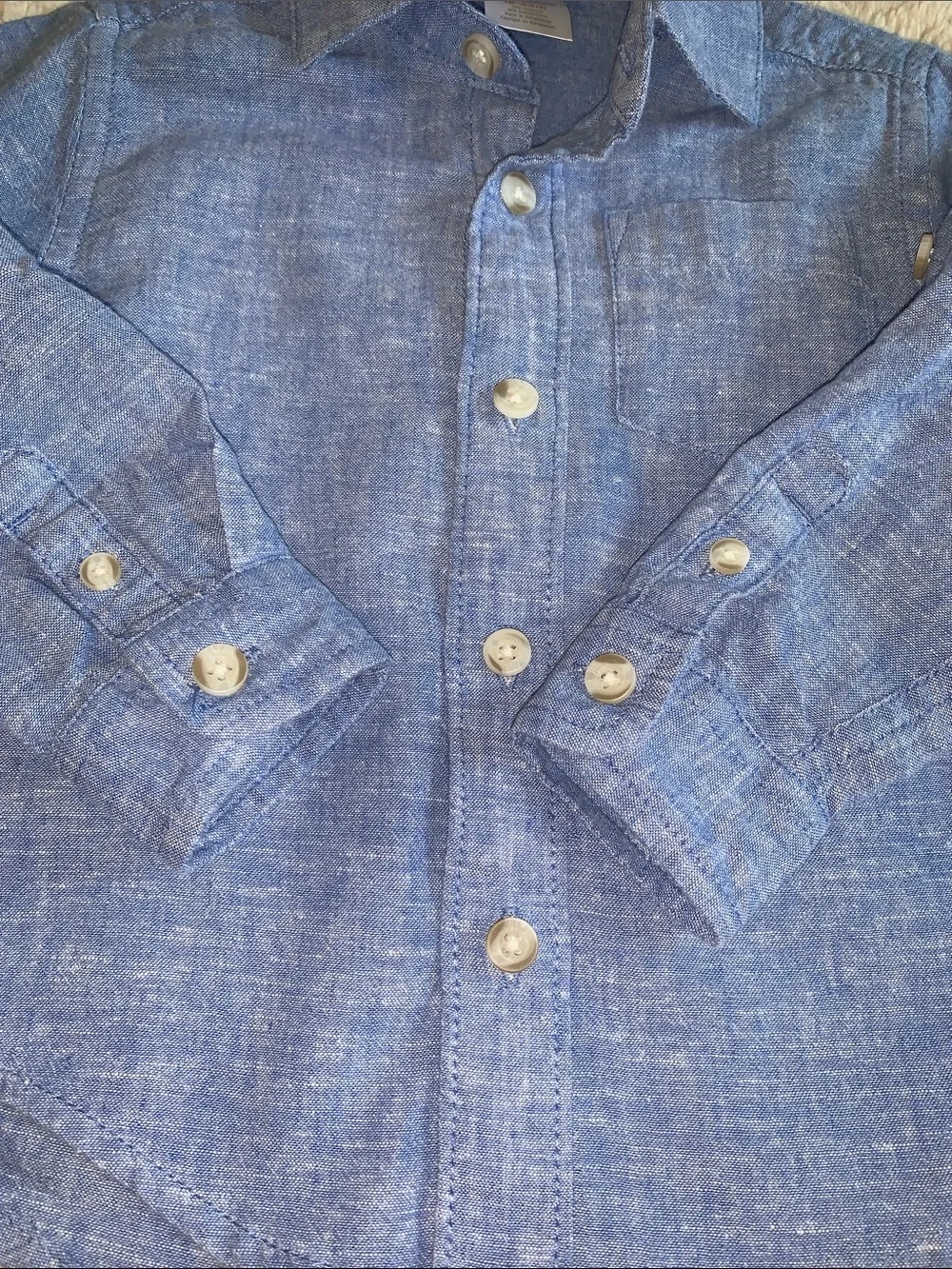 Gymboree Blue Button Down Shirt 18-24M Boys EUC